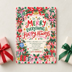Merry Everything Colourful Christmas Party Invitation
