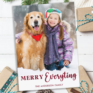 Merry Everything Custom Family Christmas Photo Holiday Card