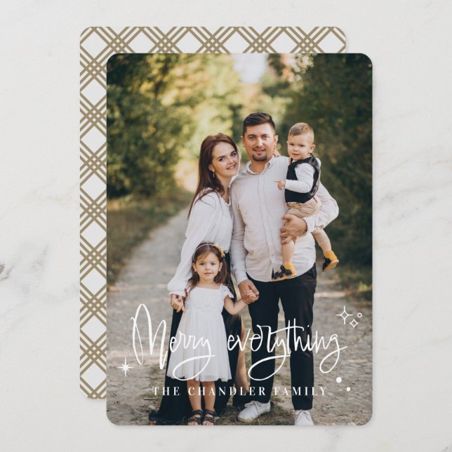 Merry Everything Family Christmas Holiday Card (Front/Back)