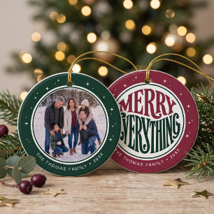Merry Everything Family Photo Ceramic Tree Decoration