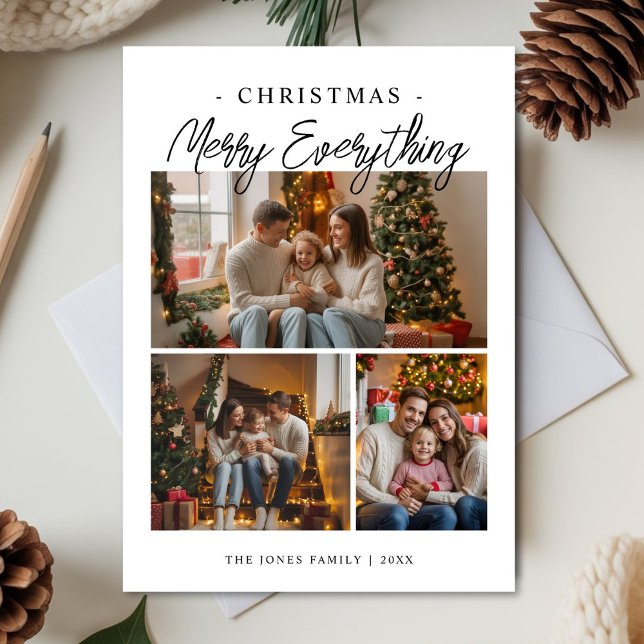 Merry Everything Festive Family Christmas Greeting Holiday Card (Creator Uploaded)