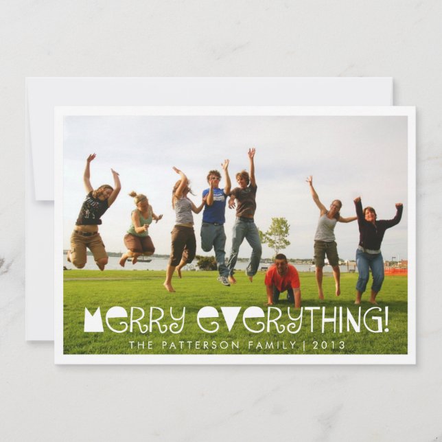 Merry Everything Fun Holiday Greeting Photo Card (Front)