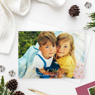 Merry Everything Gold Stars Photo Border