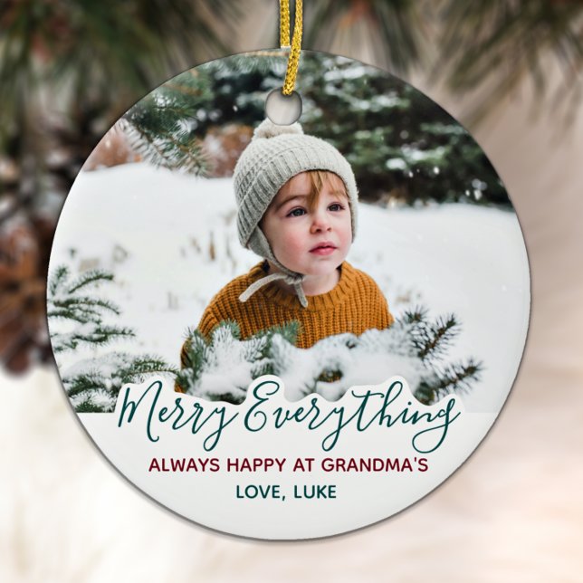 Merry Everything Grandparents Christmas Photo Ceramic Tree Decoration (Creator Uploaded)