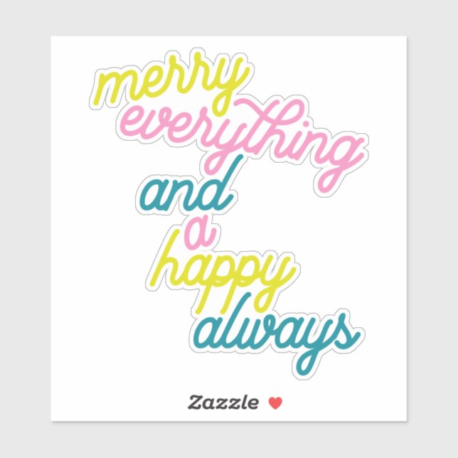 Merry Everything Happy Always Mint Pink Holiday St (Sheet)