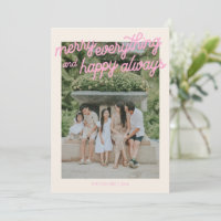 Merry Everything Happy Always Pink Family Photo