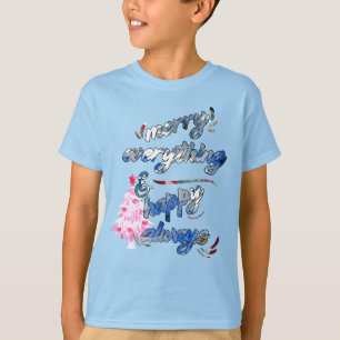 Merry Everything & Happy Always - Pink Tree T-Shirt