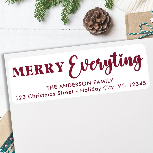 Merry Everything Happy Always Red Modern Elegant (Creator Uploaded)