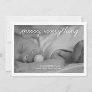 Merry Everything Holiday Photo Green Christmas Card