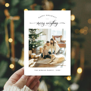 Merry Everything Minimalist Family Photo Christmas Holiday Card