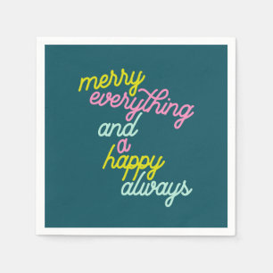Merry Everything Mint Teal Christmas Cute Holiday Napkin