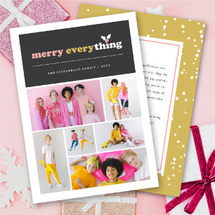 Merry Everything Mod Colour Blocks Mistletoe Photo Holiday Card