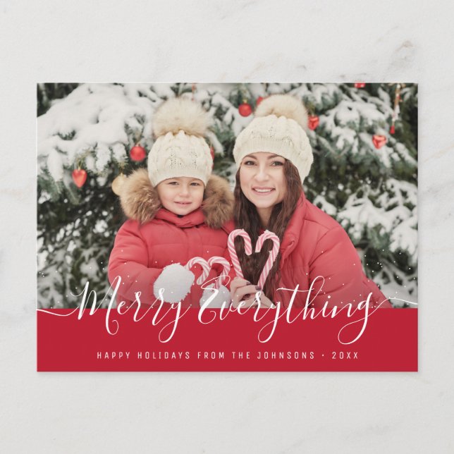 merry everything modern holidays postcard (Front)