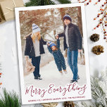 Merry Everything Personalized Simple Family Photo  Holiday Card<br><div class="desc">Introducing our holiday cards, perfect for spreading cheer and joy this holiday season! Our simple and modern design features the phrase "Merry Everything Happy Always" in a bold and festive font. The card is designed to showcase a family picture, making it a great way to share your holiday greetings with...</div>