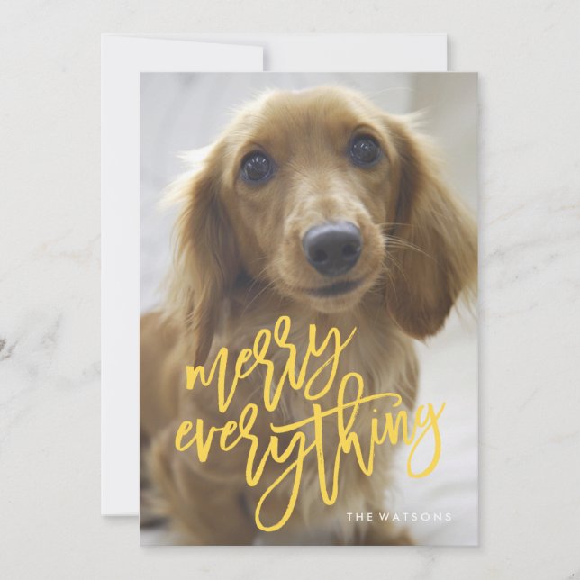 Merry Everything Photo Card Funky Script (Front)