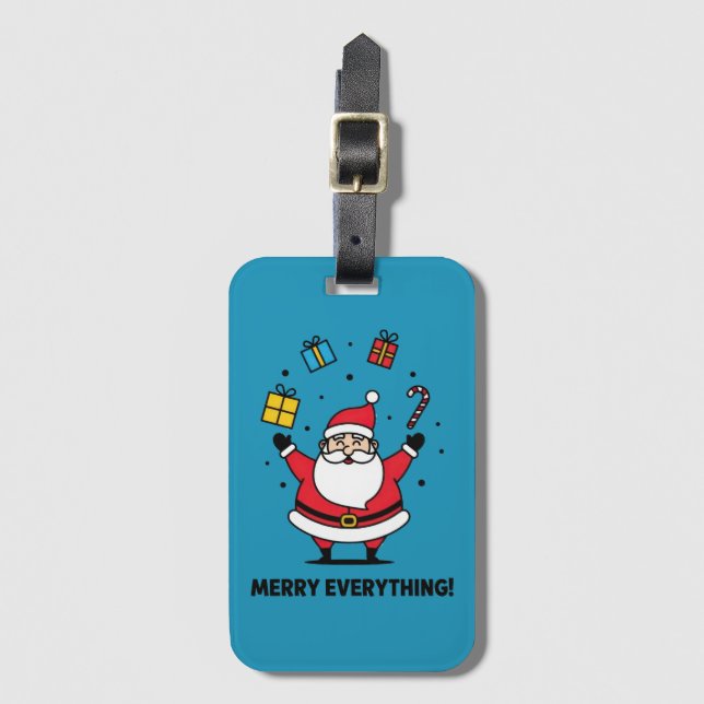 Merry Everything Santa Luggage Tag (Front Vertical)