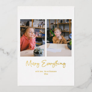 Merry Everything Script Custom Message Photo Gold