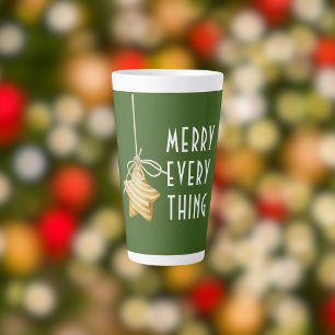 Merry Everything Star Ornament Christmas Green Latte Mug