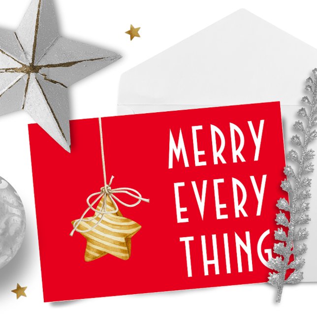 Merry Everything Star Ornament Christmas Postcard (Creator Uploaded)