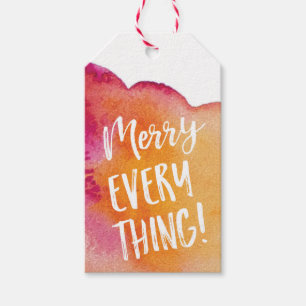 Merry Everything watercolor Christmas gift tags