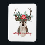 Merry Everything Watercolor Deer Antler Bouquet Magnet<br><div class="desc">Merry Everything Watercolor Deer Antler Bouquet with Pretty Pine Sprigs and branches,  flowers,  berries,  and twigs. A modern pretty design for the Winter or Christmas holiday season. Check my shop to see this design on more products!</div>