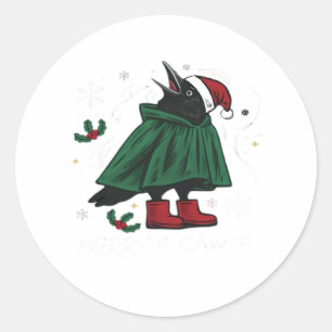 Merry F-Caw-F Classic Funny Graphic Round Sticker