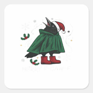 Merry F-Caw-F Classic Funny Graphic Square Sticker
