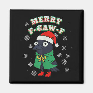 Merry F-caw-f Raven Fcawf Christmas Holiday Crow F Magnet