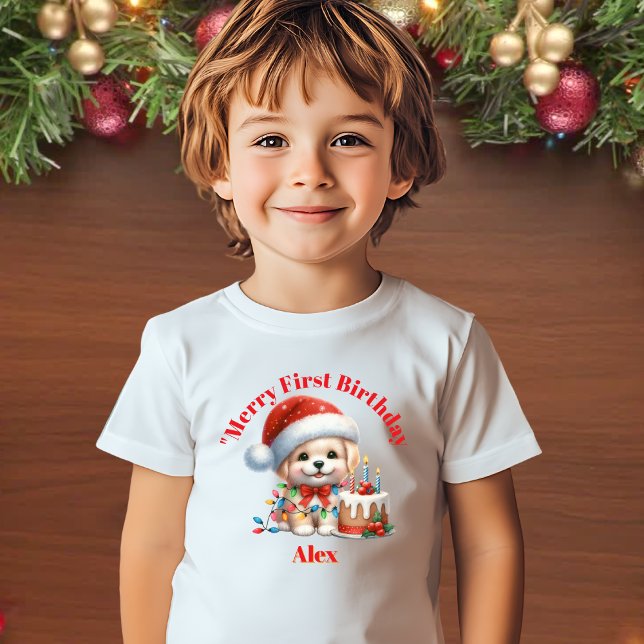 Merry First Birthday Christmas Baby Gift Baby T-Shirt (Creator Uploaded)