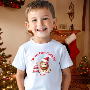 Merry First Birthday Christmas Baby Gift T-Shirt