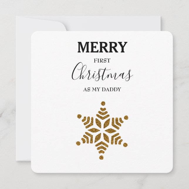 Merry First Christmas As My Daddy - Gold Glitter (Front)