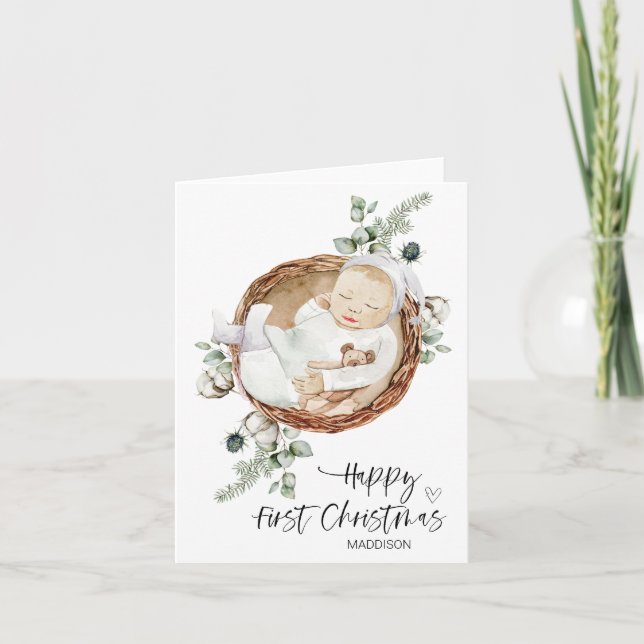 Merry First Christmas Baby Daughter Son from Mum Card (Front)