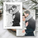 Merry First Christmas Hand Lettered 2 Photo  Holiday Card<br><div class="desc">This beautiful, modern Merry First Christmas Hand Lettered Name 2 Photo Christmas Holiday Card features your vertical wedding photo behind a white border. The photo has a black and white filter applied, to create a black and white look for the card, which is currently trendy. You may toggle the filter...</div>