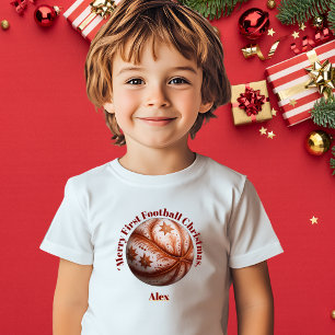 Merry First Football Christmas Baby Gift Baby T-Shirt