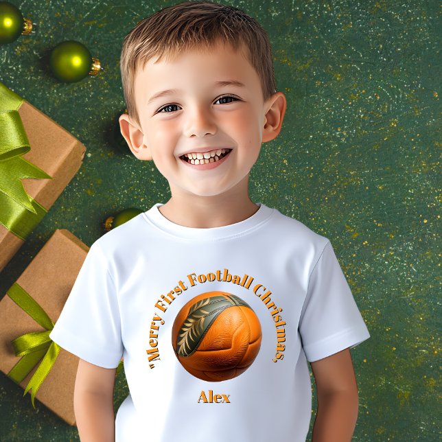 Merry First Football Christmas Baby Gift Baby T-Shirt (Creator Uploaded)