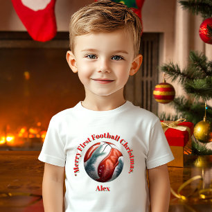 Merry First Football Christmas Baby Gift Baby T-Shirt