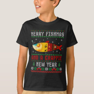 Merry Fishmas And A Crape New Year Ugly Fisherman  T-Shirt