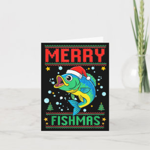 Merry Fishmas B Fish Fishing Christmas  Card