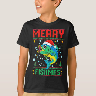 Merry Fishmas B Fish Fishing Christmas T-Shirt