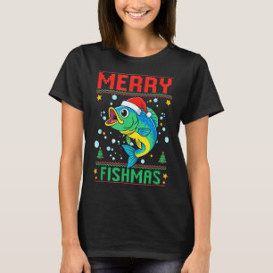 Merry Fishmas B Fish Fishing Christmas T-Shirt