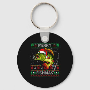 Merry Fishmas B Fish Fishing Christmas Ugly Xmas  Key Ring