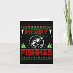 Merry Fishmas B Fish Fishing Ugly Christmas Sweate Card