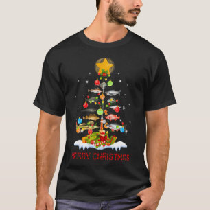 Merry Fishmas Bass Fish Fishing Christmas T-Shirt