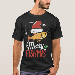"Merry Fishmas Bass Fish Fishing Christmas Ugly T-Shirt