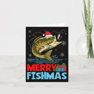Merry Fishmas Christmas Fishing Holiday Card