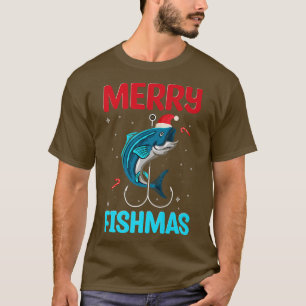 Merry Fishmas Christmas Funny Fishing Fish Santa S T-Shirt