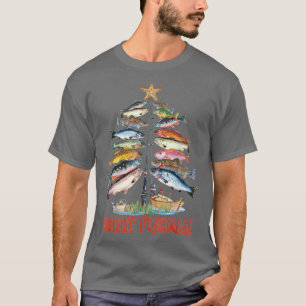 Merry Fishmas Christmas Tree Fish Funny Fishing T-Shirt