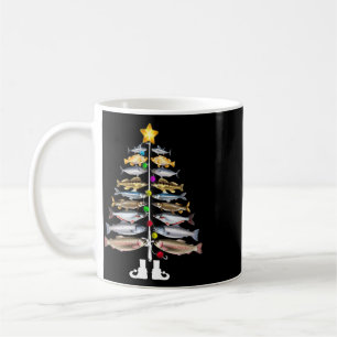 Merry Fishmas Christmas Tree Funny Fishing Coffee Mug