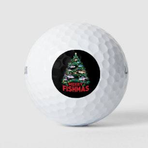 Merry Fishmas Christmas Tree Lights Fish Fishing  Golf Balls
