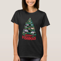 Merry Fishmas Christmas Tree Lights Fish Fishing
